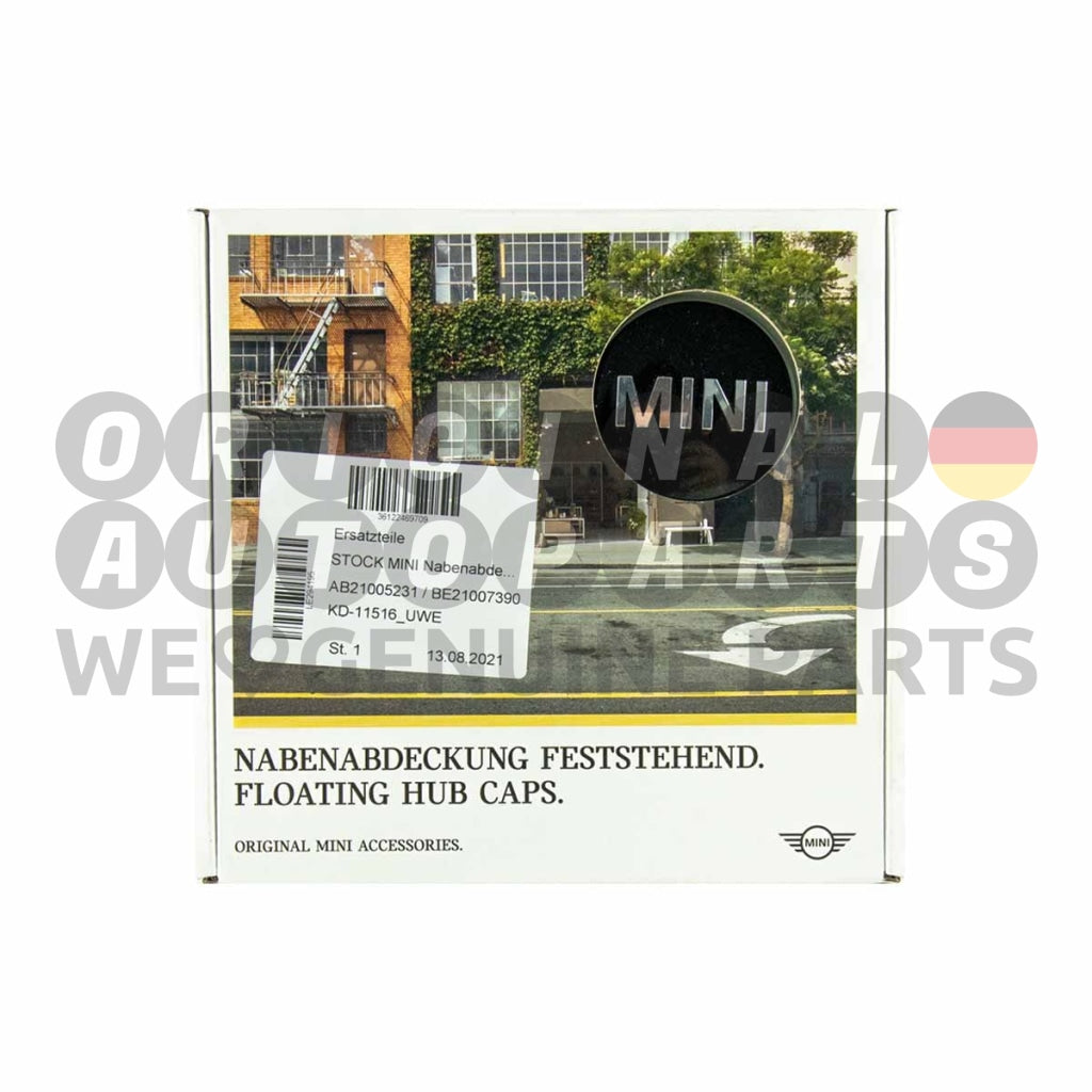 Original MINI Nabendeckel Nabenabdeckungen Satz Freischwingend schwarz 36122469709